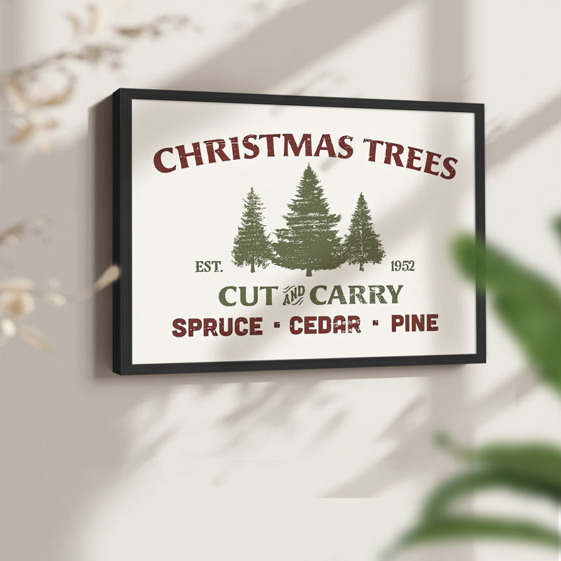 «Christmas Farm Sign I», reproduction encadrée, Noir, noir, noir, noir, H 16 po x l 20 po