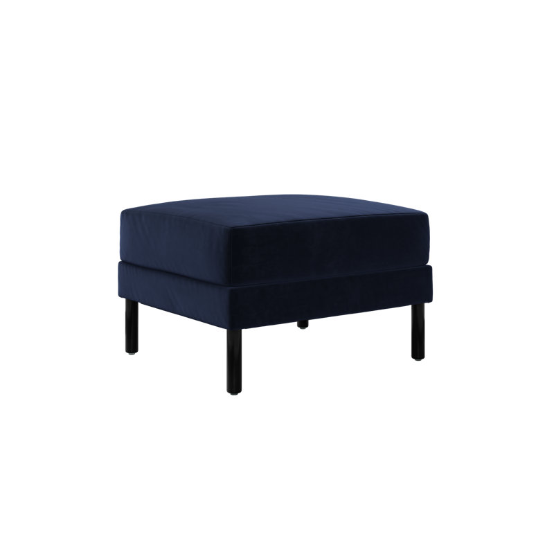 Essential Ottoman, Indigo Recycled Velvet, Metal