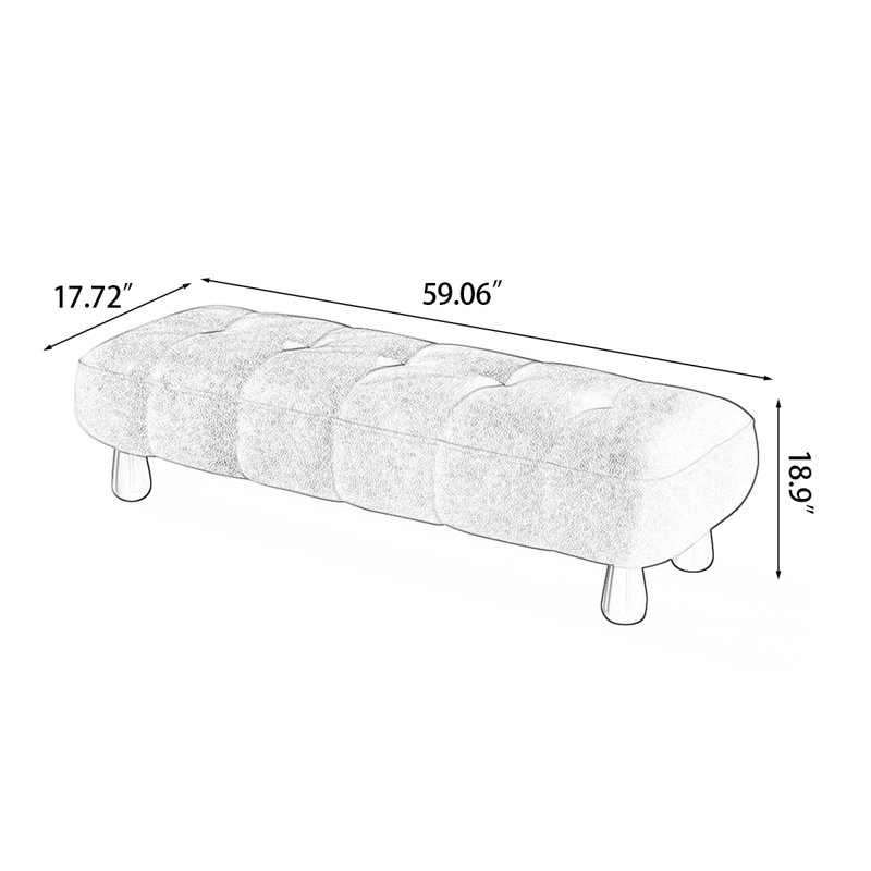 Upholstered Bench, Goose Yellow