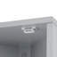 Armoire de rangement grise avec tablettes réglables et articles de toilette cachés-353993843