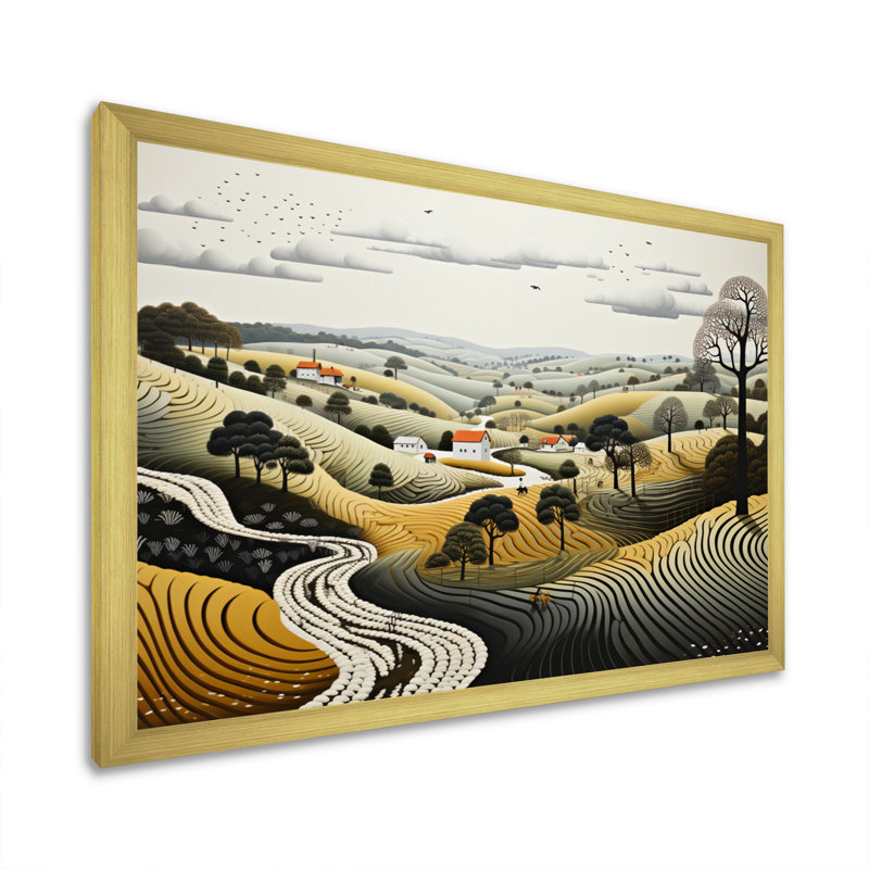 Farm Farm - Impression sur toile, H 12 po x l 20 po x P 1 po, Encadrement doré