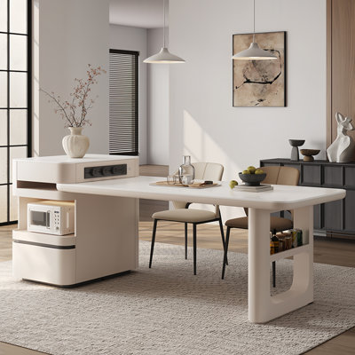 Simple Cream Style Off-white Dining Table