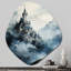«Castles Misty Mountain Fortress II», art mural asymétrique en forme de nébuleuse-80610482
