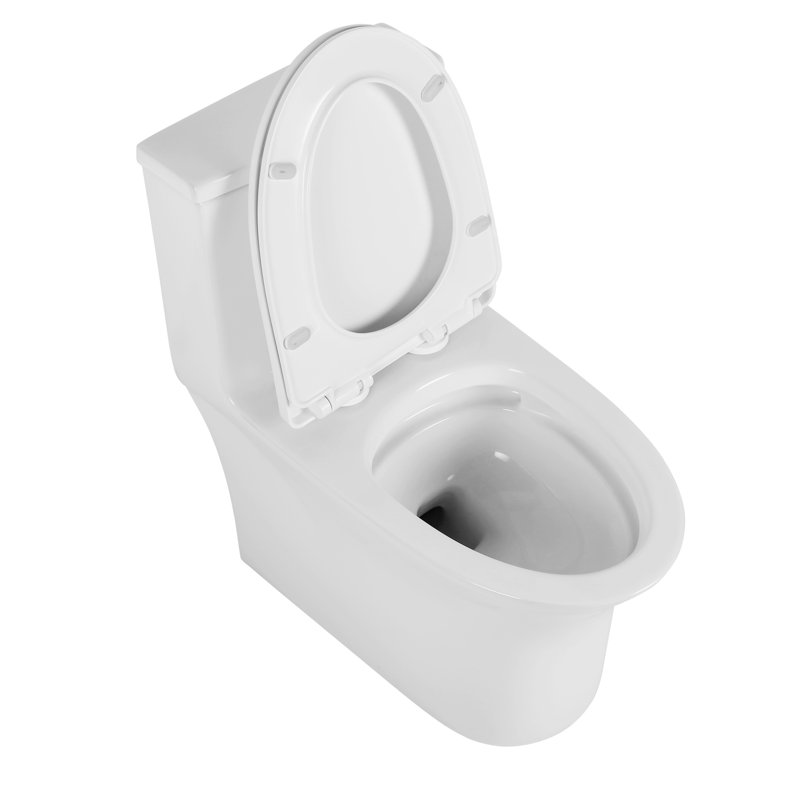 Elongated Ceramic Toilet, 1.1/1.6 , Comfort Height, White, & , Reliable Close Seat T039wt Solid