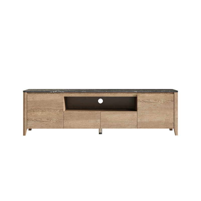 Yamiyah Marble Top Scandinavian TV Stand, Brown, 70"
