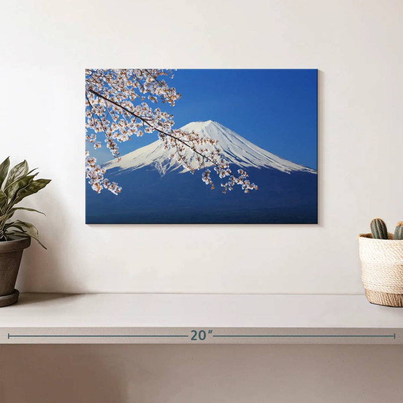 Fuji et Sakura enneigé, H 8 po x l 12 po
