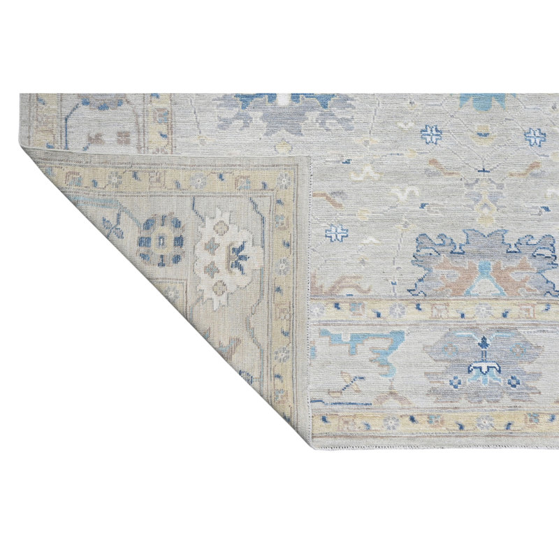 Tapis argent noué à la main de haute qualité