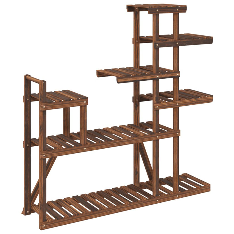 Fabius Wood Plant Stand, Carbonized Brown