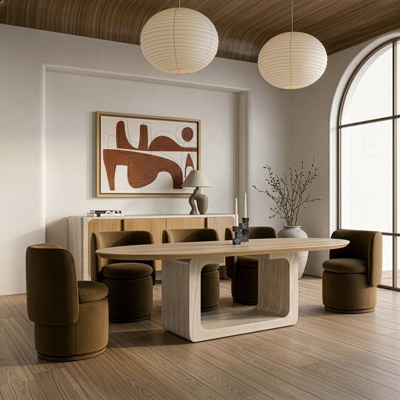 Kepler Swivel Side Chair, Brown