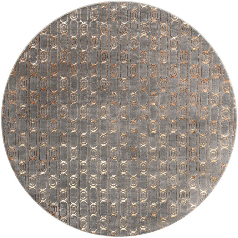 Tapis contemporain gris et gris Vincente, Rond 10pi