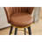 Counter Height Bar Stools Set Of 2, 360° Swivel Upholstered Barstools With Backs And Metal Legs, 26" H Seat Height, Velvet Fabric,Goldy Footrest  (BROWN)