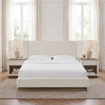 Muse Upholstered Wide Headboard Bed