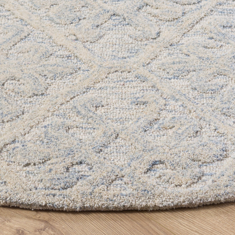 Harvest Hand Woven Wool Geometric Indoor Rug, Round 6'