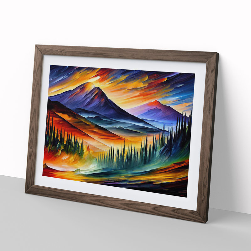 Mountain View Vol.6 Abstract - Framed Print, 46cm H x 64cm W x 2cm D, Walnut Framed