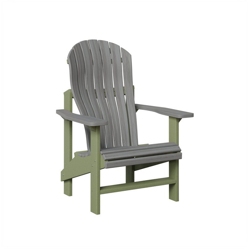 Berlin Gardens Contour Upright Adirondack Chair, Driftwood Gray with Sage