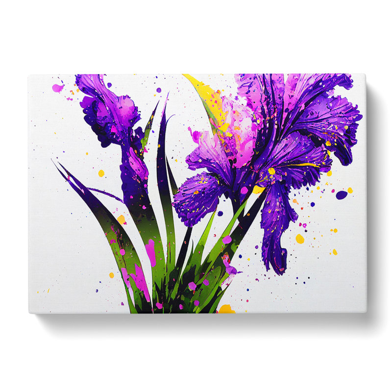 Iris Flower Splash Vol.1 - Wrapped Canvas Print, 50cm H x 76cm W