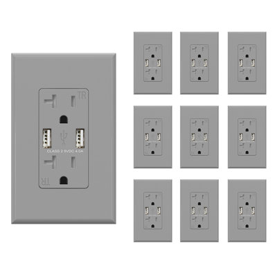Prise USB, inviolable, plaque murale incluse