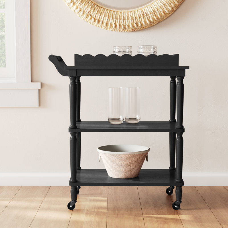 Edan 3 Tier Dining Cart, Matte Black