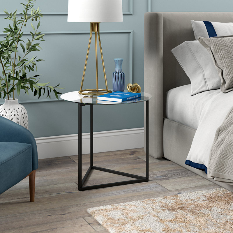 Glass Top Frame End Table