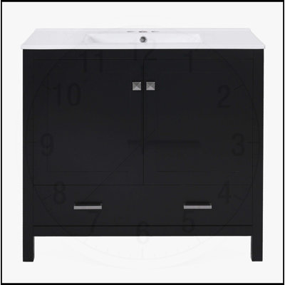 Modern Bathroom Vanity with Ceramic Sink and Abundant Storage Options