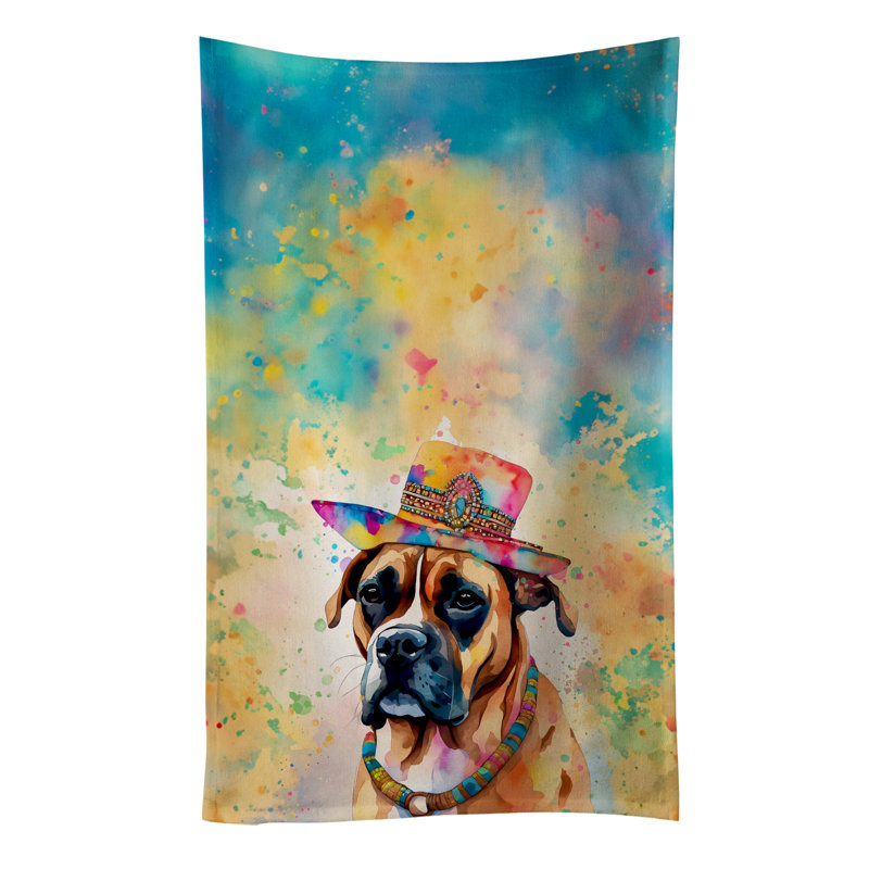 Boxer Hippie Dawg Kitchen Towel