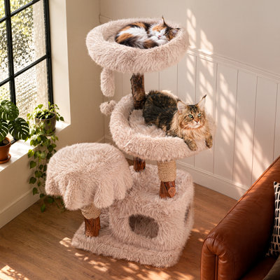 Arbre à chat en bois massif Artisan