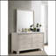 Meuble en bois 1 pièce à 6 tiroirs avec commode latérale contemporaine blanc / beige