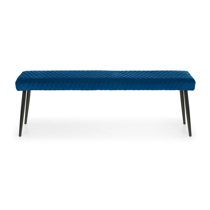 Wynnfield Velvet Upholstered Bench, Blue