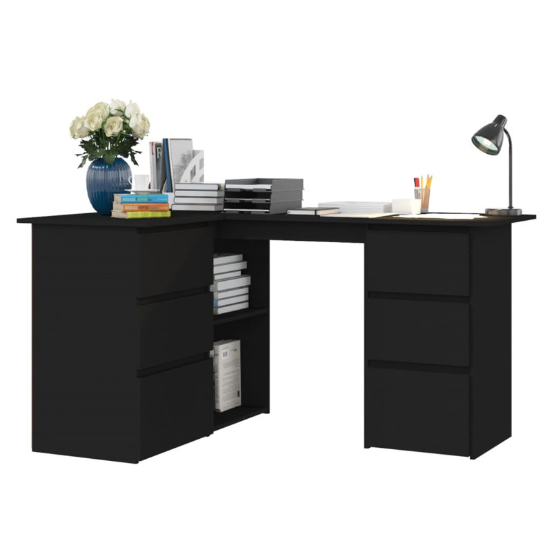 Abdirizaq Corner Computer Desk, Black