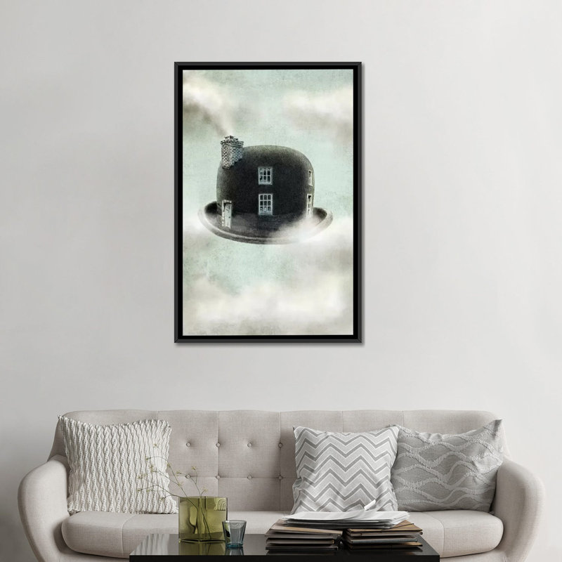 « rêver », impression sur toile, H 26 po x l 18 po x P 1,5 po, Toile encadrée noire, Pas de tapis