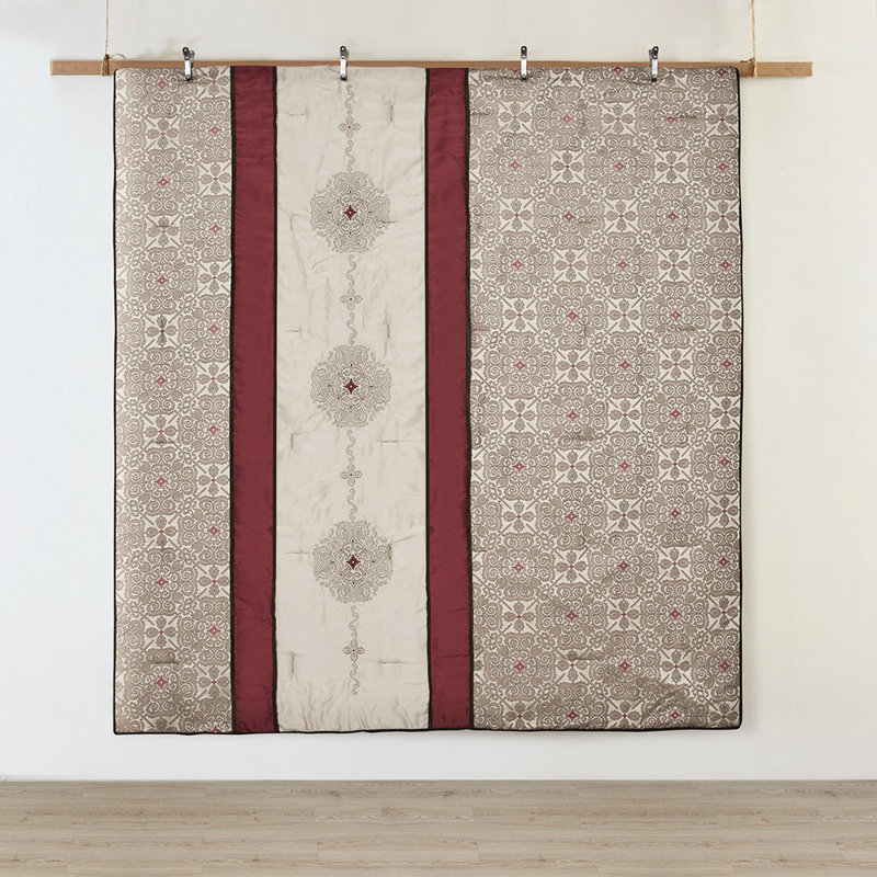  Chambre à coucher avec broderie - Coussins décoratifs rouges 7 pièces, Rouge