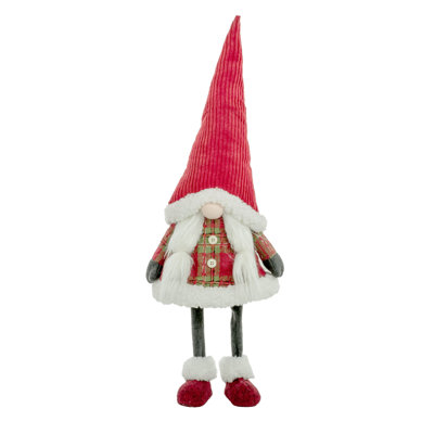 Gnome de Noël rouge debout