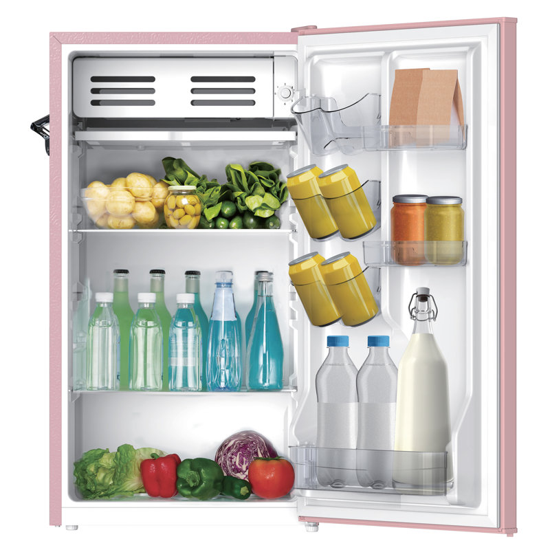 Frigidaire 3.2 Cu. Ft. Retro Compact Refrigerator with Chiller Compartment, Built-In Side Bottle Opener, Pink
