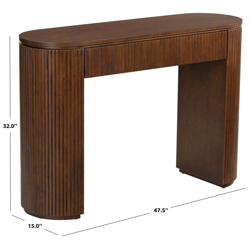 Rikki Fluted 1 Drawer Console, Walnut