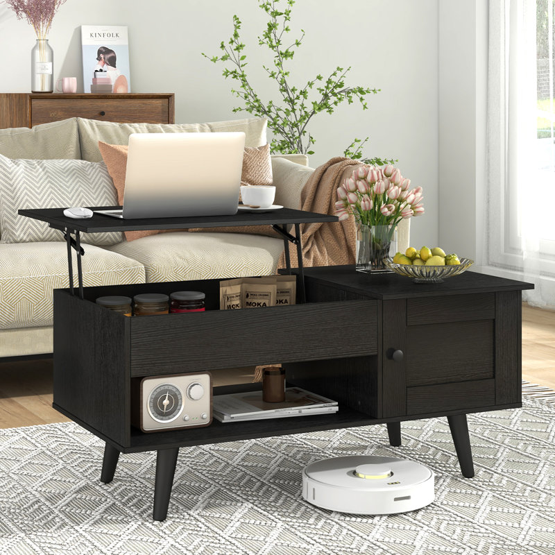 Lift Top Coffee Table with Storage, Black