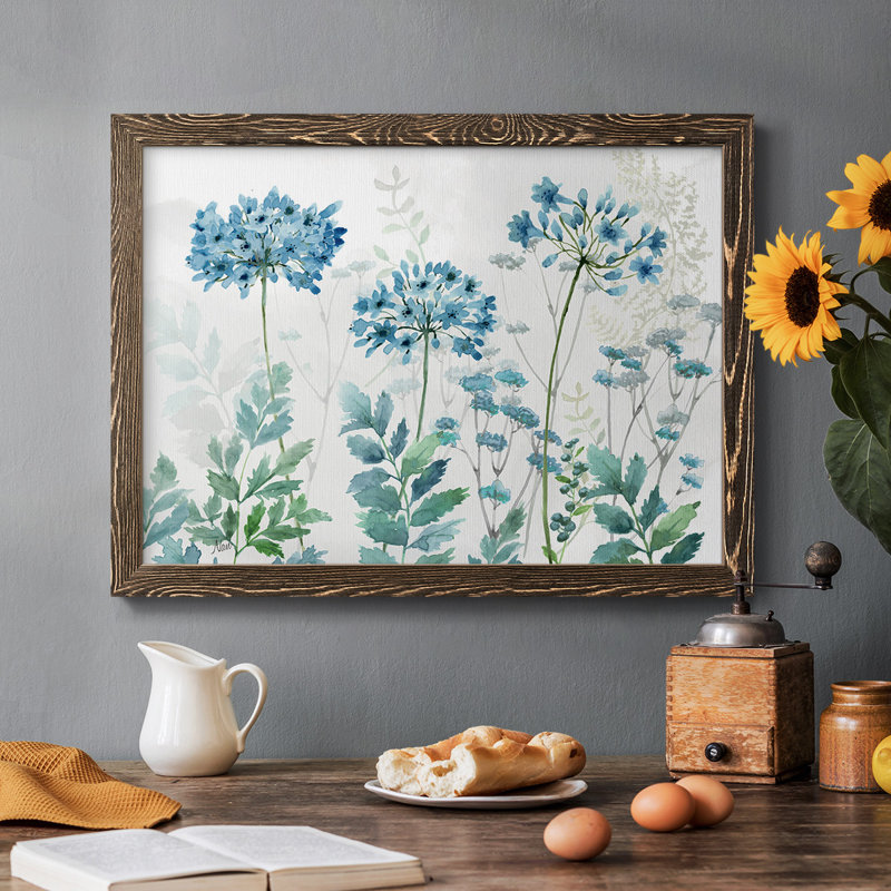 Blue Mist Agapanthus, reproduction d'art sur toile, H 22 po x l 32 po, Noyer