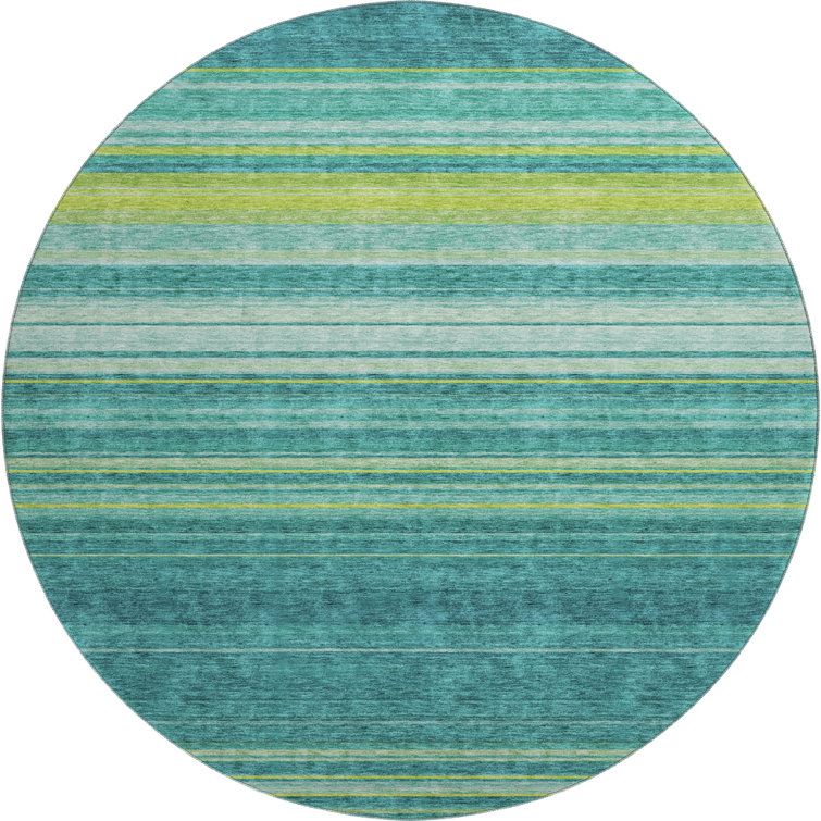Premium Machine Washable Prisco Teal Rug