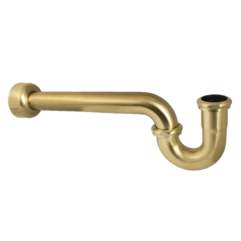 Kingston Brass Trimscape Decor P-Trap with High Box Flange, 13-1/16 Inch Length, 18 Gauge, Brushed Brass