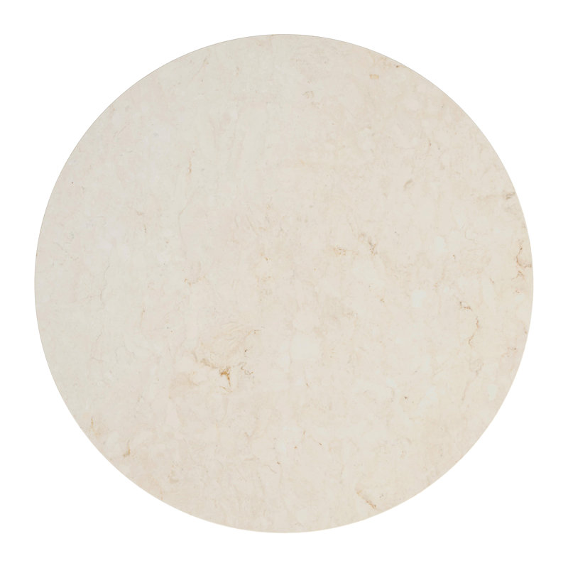 Danielle 44" Round Pedestal Marble top Dining Table, Tan