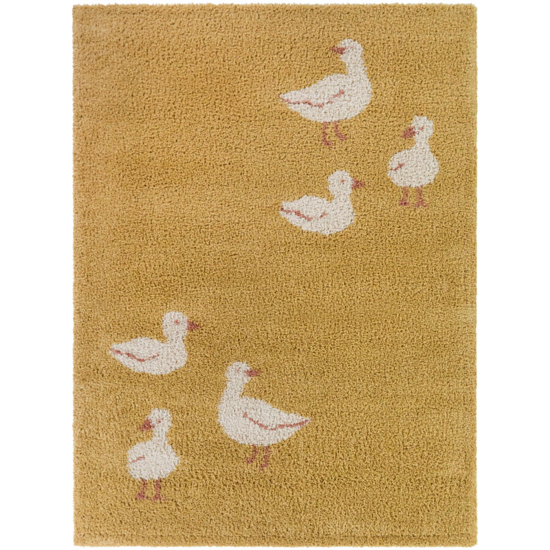 Featherstone Yellow Kids Ducks Area Rug, 5'3" x 7'