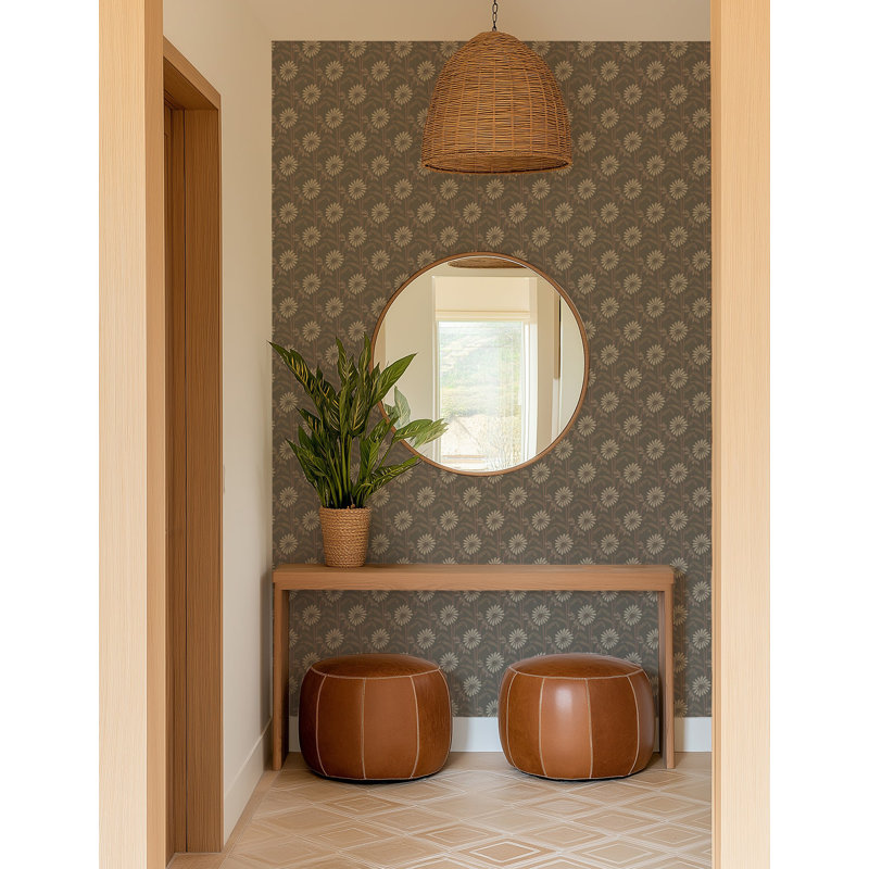 Woodland Bloom - Floral Wallpaper, Umber, Non-pasted, Paper