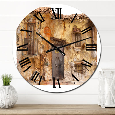 Sketch Of Old Europe Street Iii - Children'S Art Wall Clock