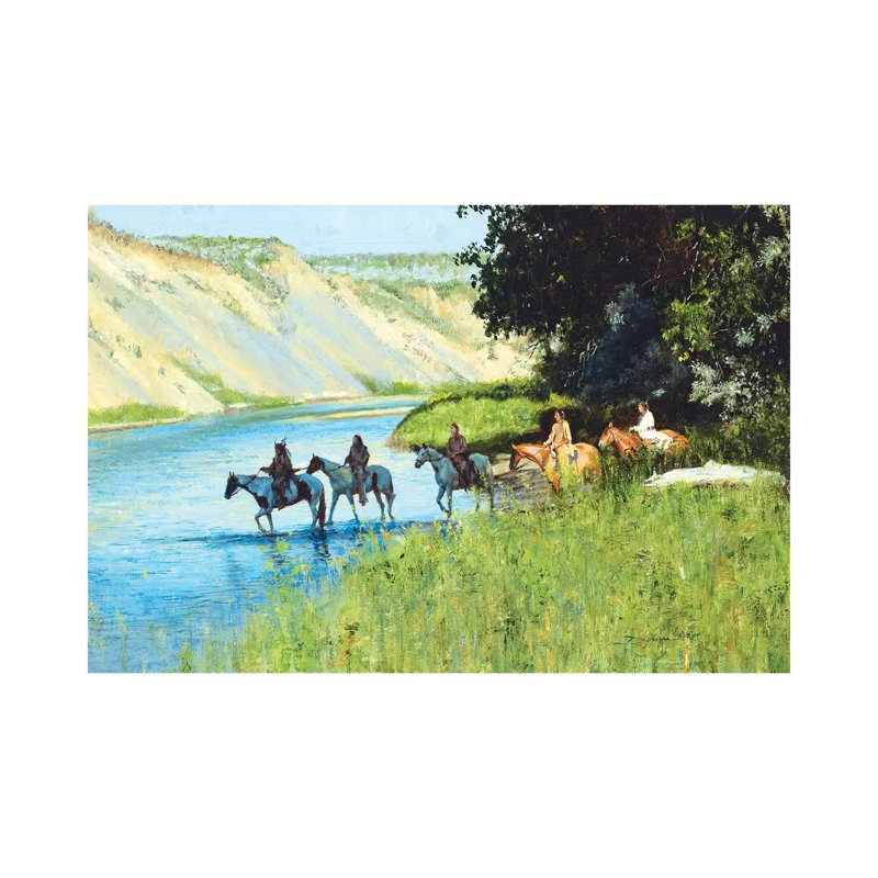 Across The Little Bighorn by David Edward Kucera - Wrapped Canvas Painting, 20.32 cm H x 30.48 cm W