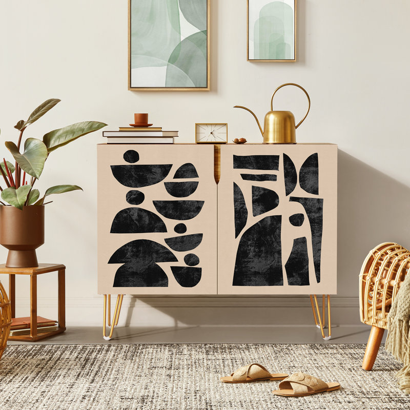 35'' Sideboard, Polygon Grayish Black