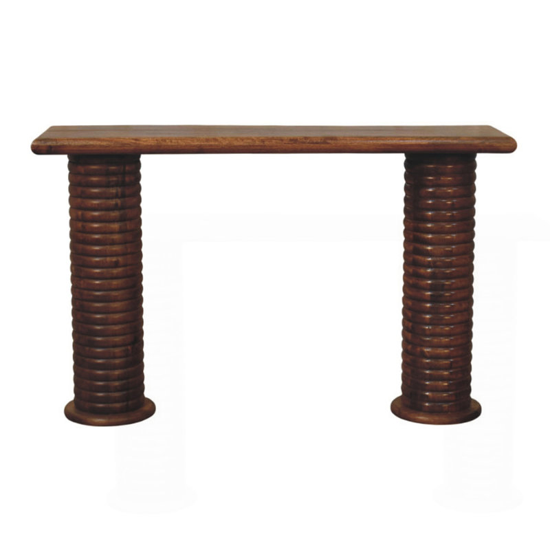 Solid Wood Sculpted Leg Console
