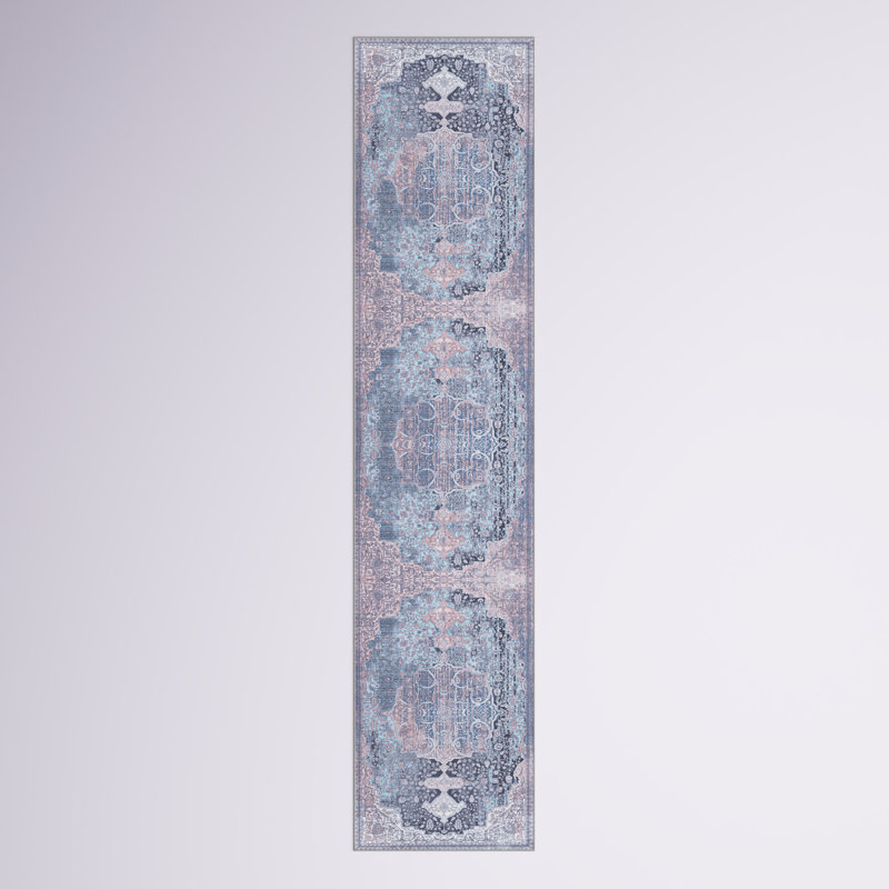 Hallel Performance Machine Washable Oriental Rug, Runner 2' x 9'