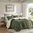 Riordan Olive Textured Knit Chenille 3-Piece Full/Queen Comforter Set-115612622-101683134