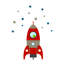 Blast Off Space Rocket Wall Sticker-1223760986-1223760984