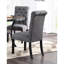 Chaises de salle à manger contemporaines gris anthracite de 2 places assises avec dossier rembourré