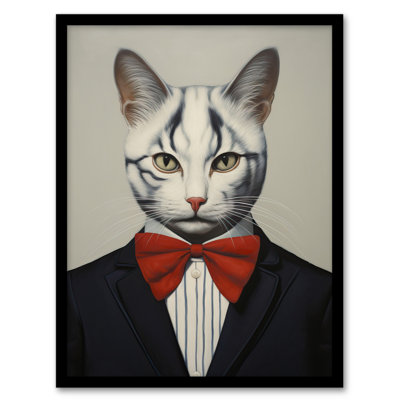 Tabby Cat Who Came To Tea Pet - Single Picture Frame Print